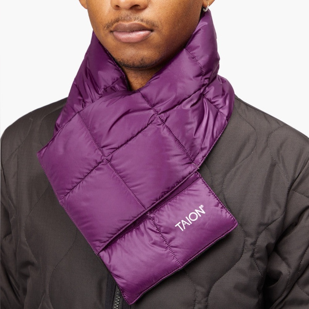 TAION Basic down scarf neck warmer purple